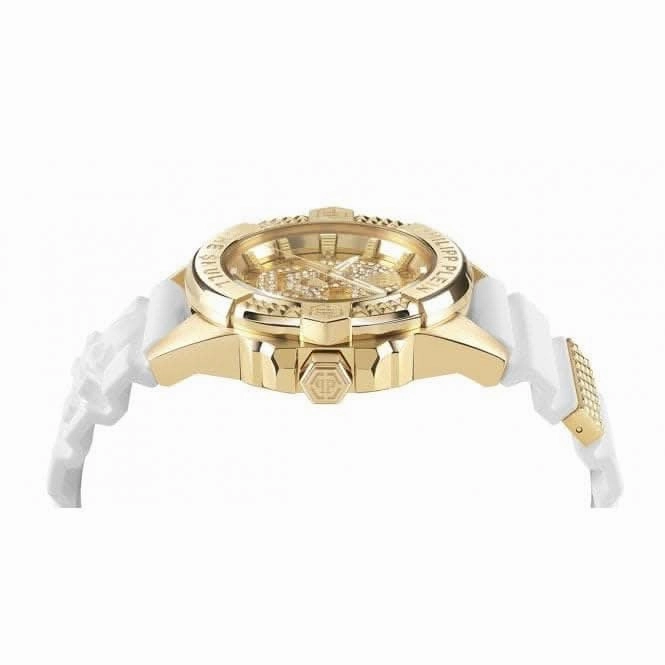 Philipp Plein Unisex High-Conic White The $Kull Watch PWAAA1221