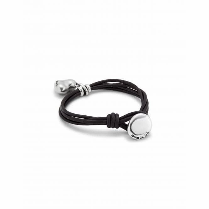 Pretty Love Leather Small Silver Plated Heart Bracelet PUL2403MARMTL0M Unode50 Jewelry And Accessories