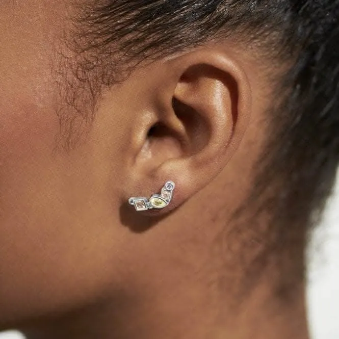 Radiant Treasures Gems Huggies Silver Huggie Hoop Earrings 5838 Joma Jewellery
