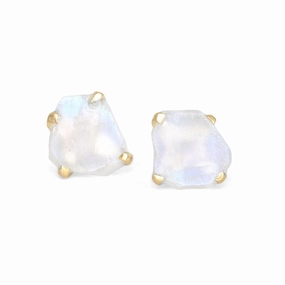 Robindira Unsworth Rough Moonstone Stud Earrings