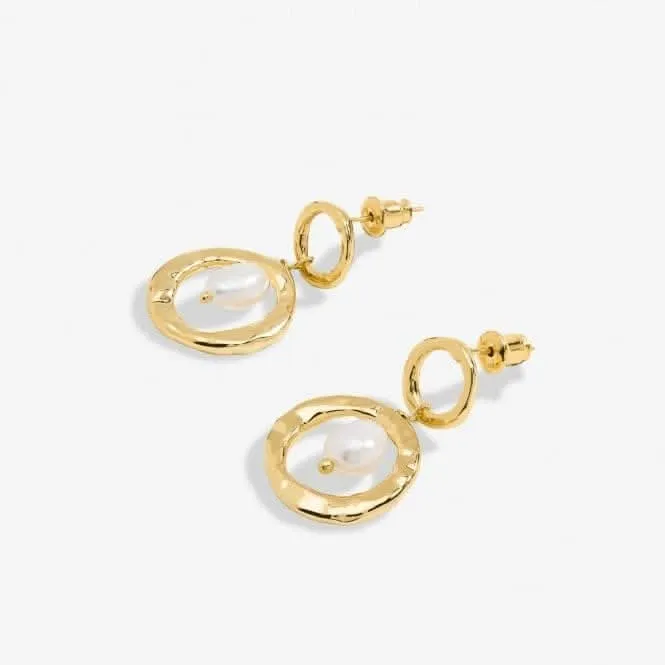 Solaria Baroque Pearl Gold Plated Hoop Earrings 7156 Joma Jewellery