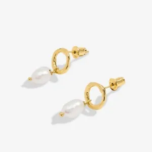 Solaria Baroque Pearl Loop Gold Plated Hoop Earrings 7162 Joma Jewellery