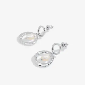Solaria Baroque Pearl Silver Plated Hoop Earrings 7146 Joma Jewellery