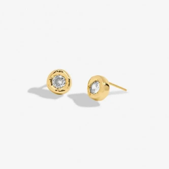Solaria Zirconia Gold Plated Stud Earrings 7165 Joma Jewellery