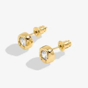 Solaria Zirconia Gold Plated Stud Earrings 7165 Joma Jewellery