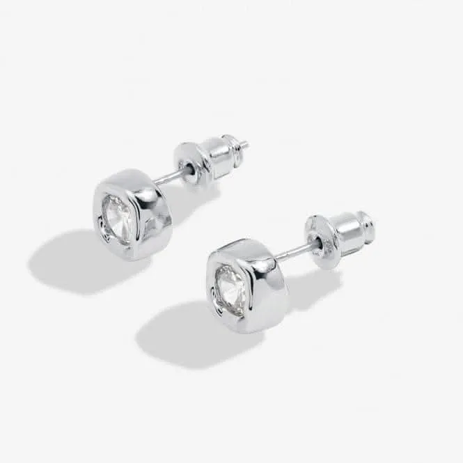 Solaria Zirconia Silver Plated Stud Earrings 7171 Joma Jewellery