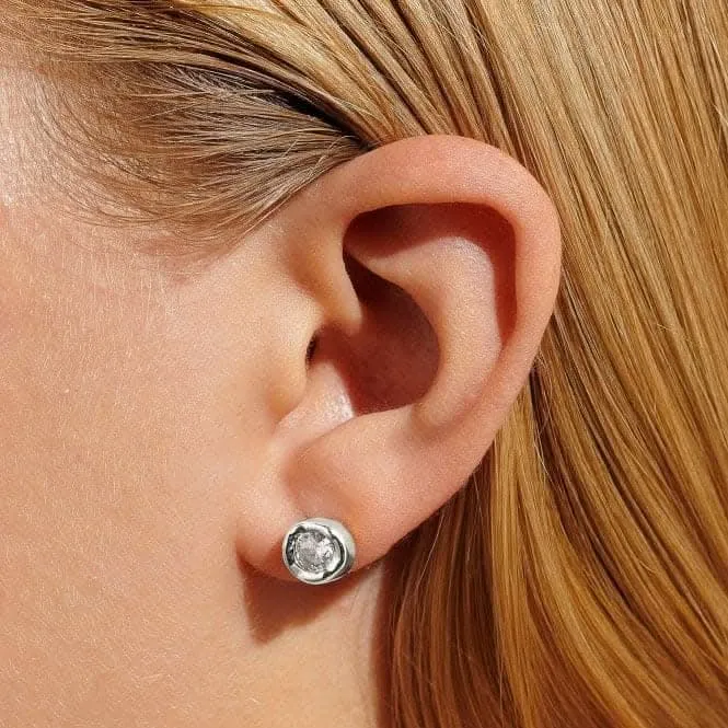 Solaria Zirconia Silver Plated Stud Earrings 7171 Joma Jewellery