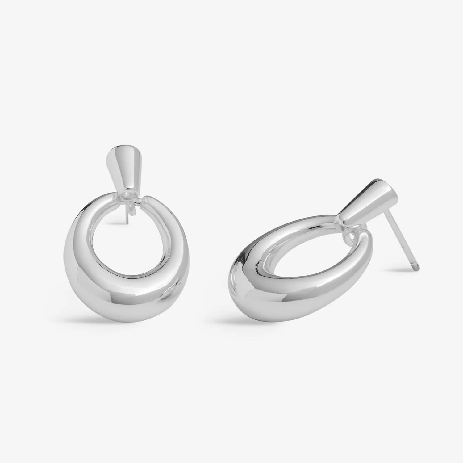 Soul Shine Knocker Silver Plated Earrings 8477 Joma Jewellery