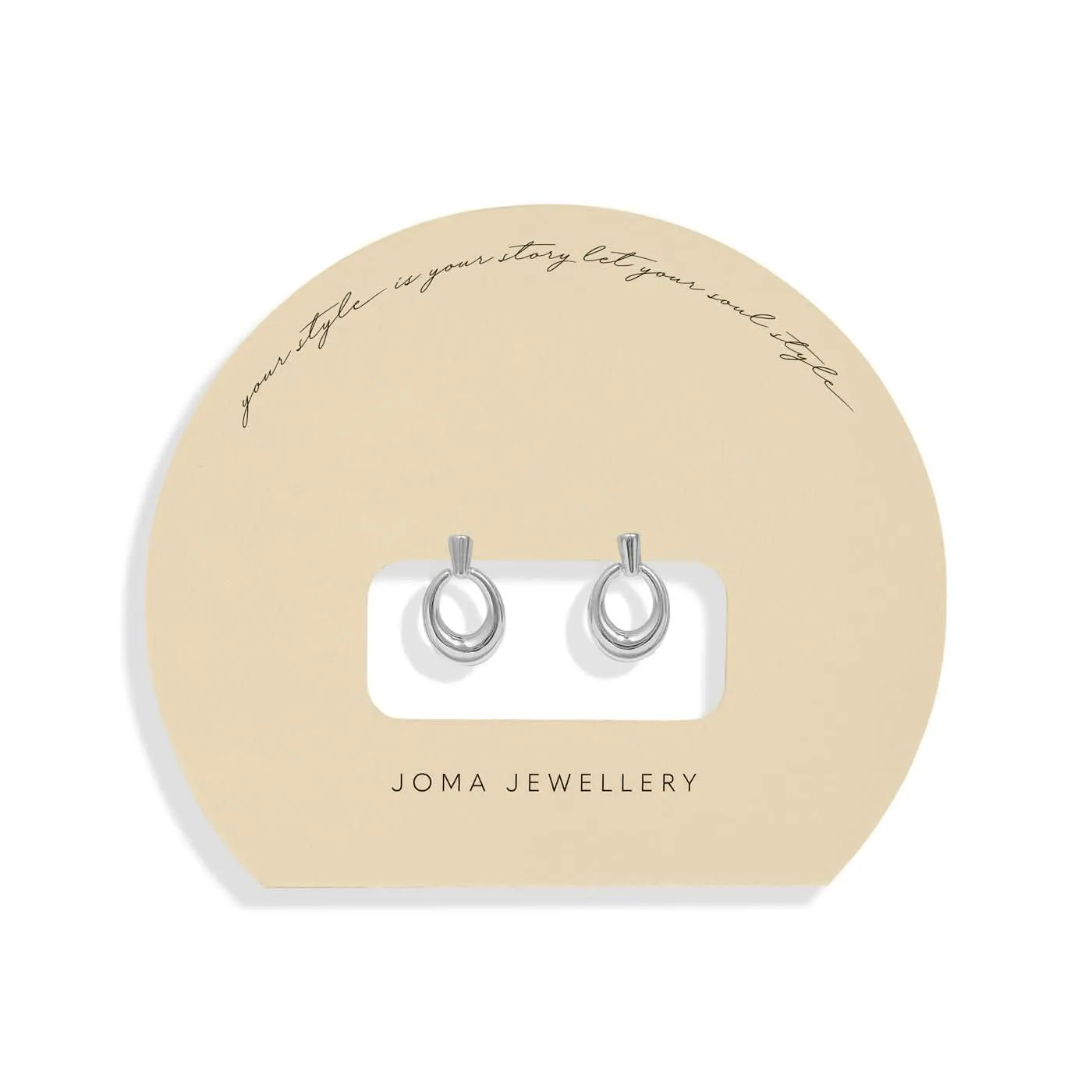 Soul Shine Knocker Silver Plated Earrings 8477 Joma Jewellery