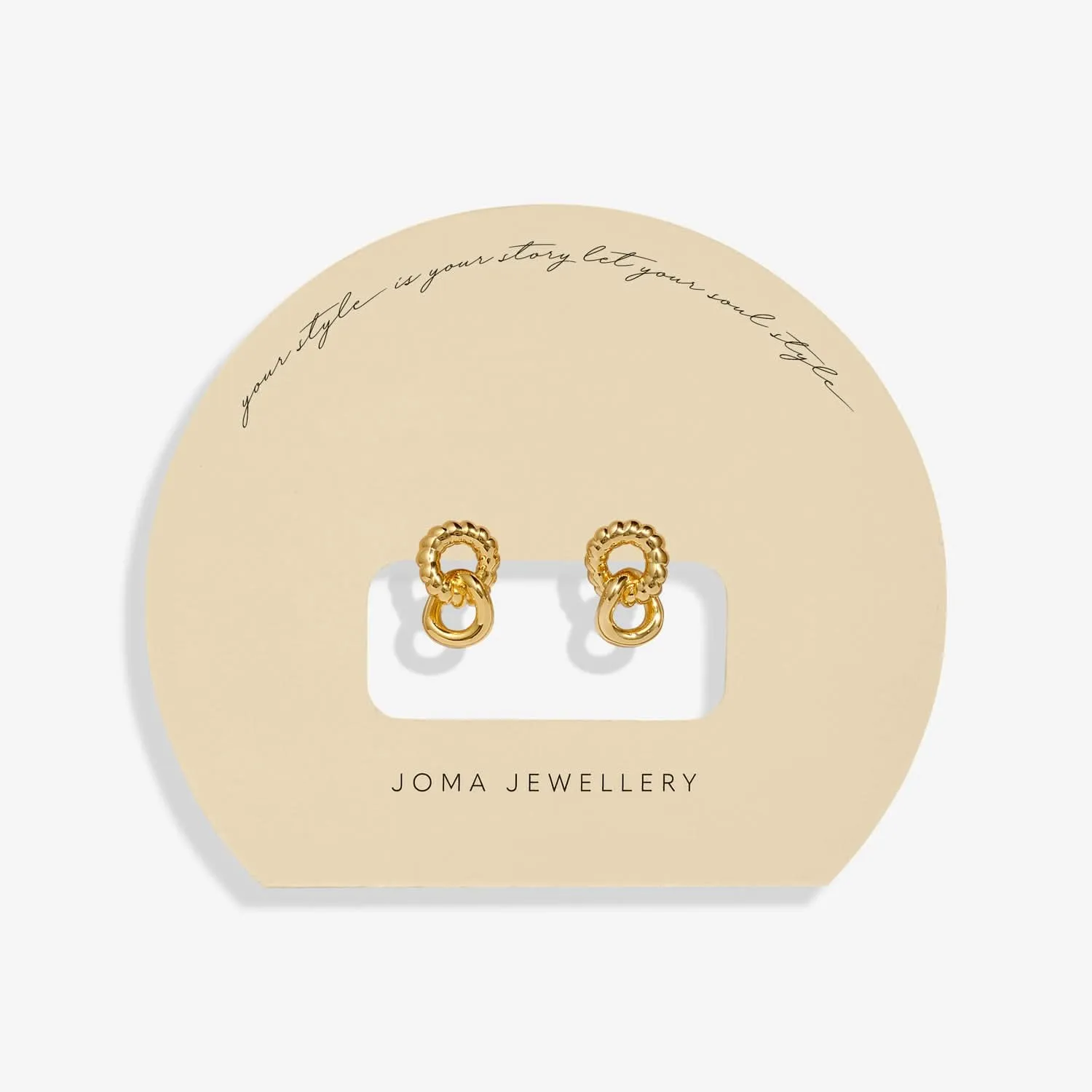 Soul Shine Linked Ring Gold Plated Earrings 8479 Joma Jewellery