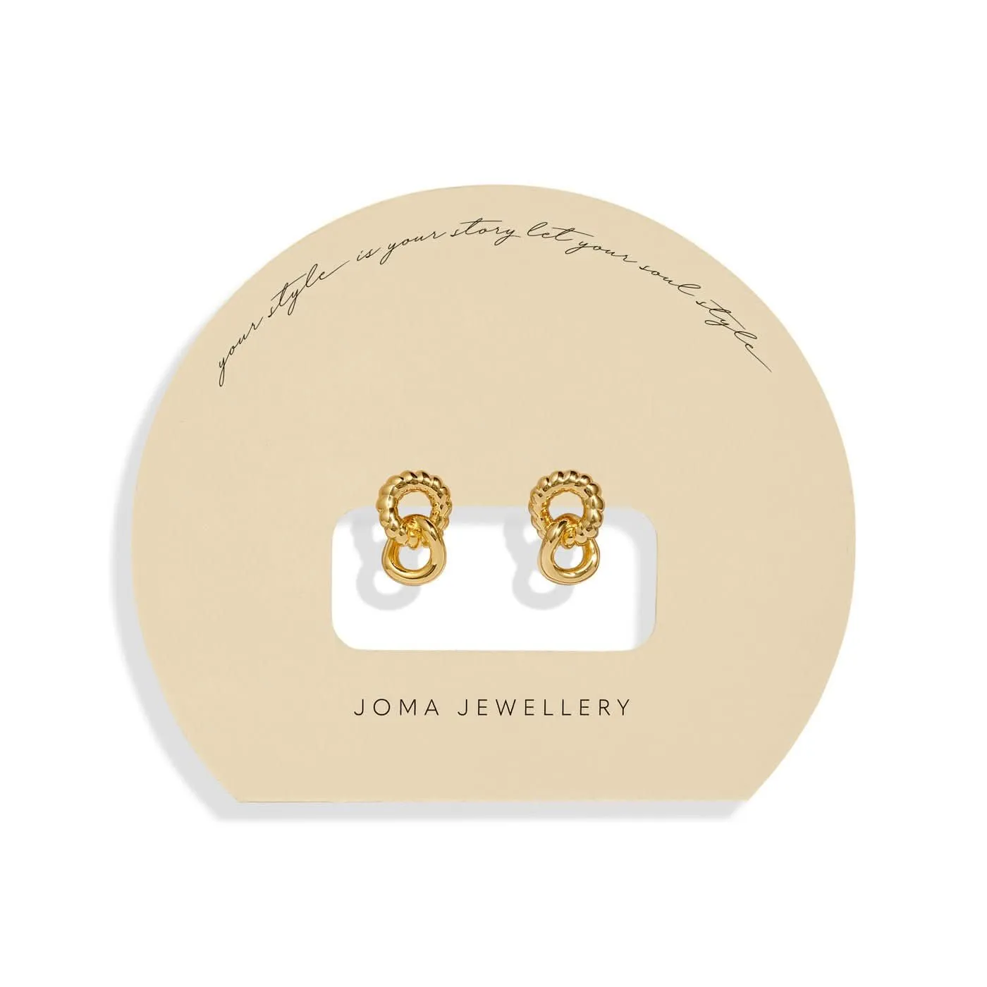 Soul Shine Linked Ring Gold Plated Earrings 8479 Joma Jewellery