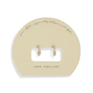 Soul Shine Pave Wave Hoop Gold Plated Earrings 7605 Joma Jewellery