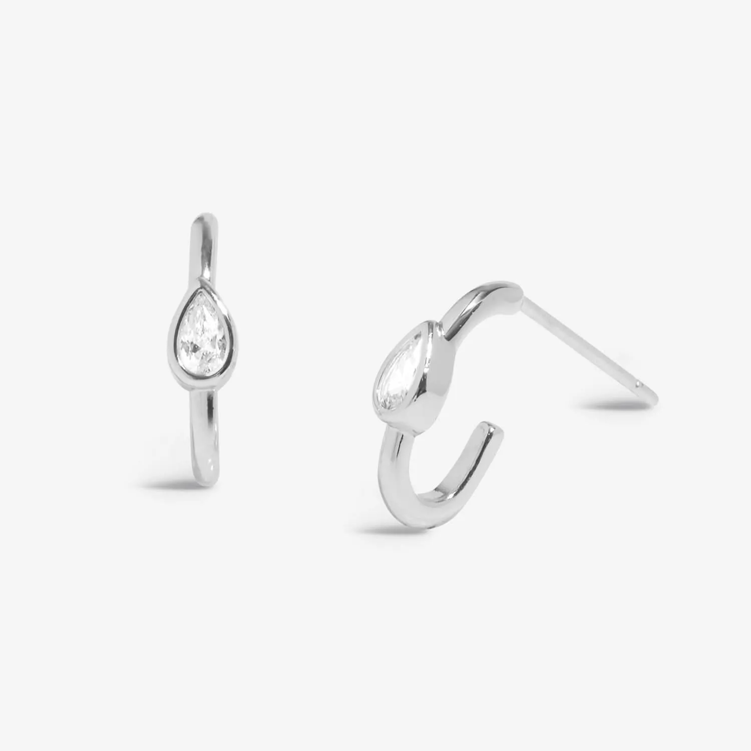 Soul Shine Stack Linked Circles Silver Plated Set of 2 Earrings 8472 Joma Jewellery
