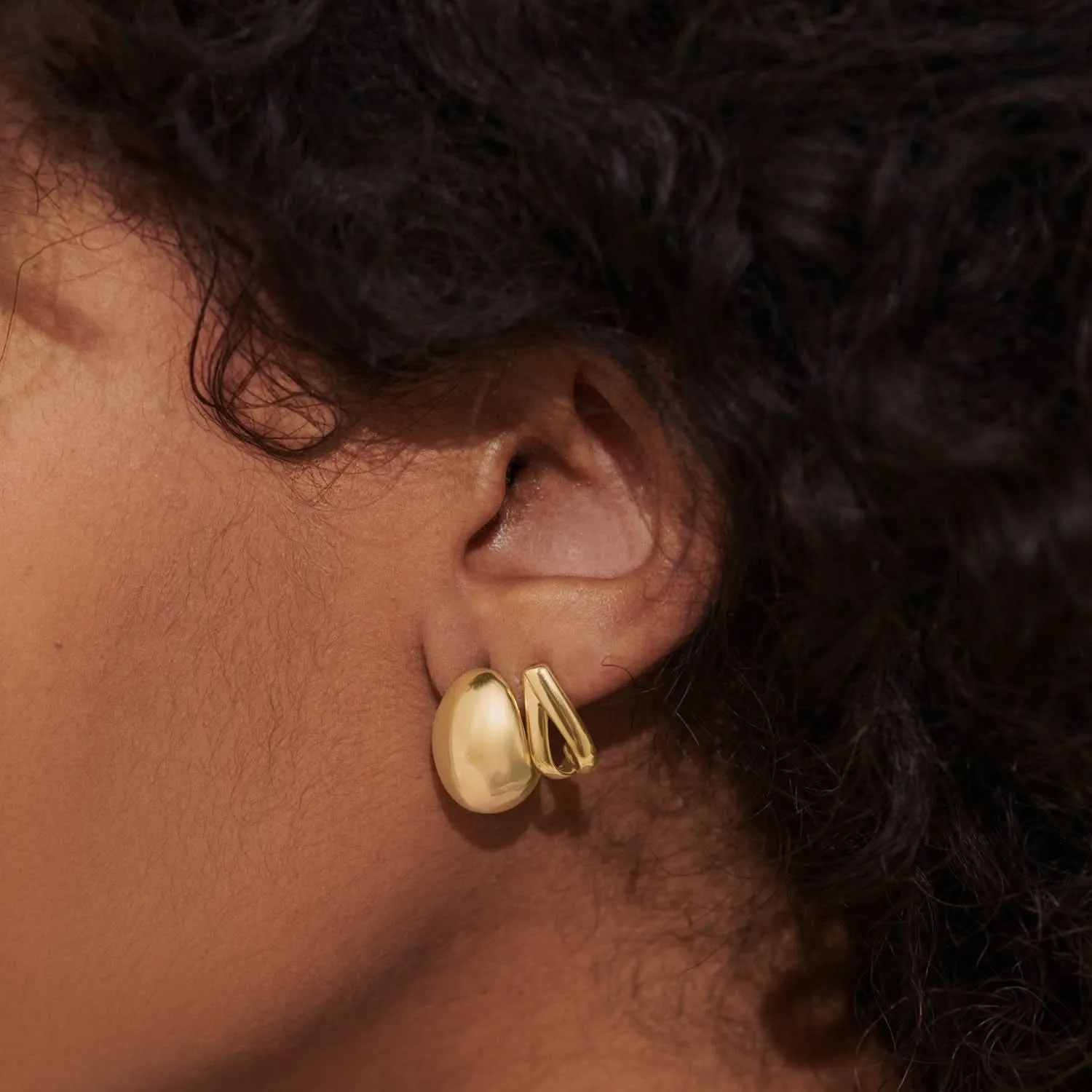 Soul Shine Stack Statement Gold Plated Set of 2 Hoop Earrings 8474 Joma Jewellery