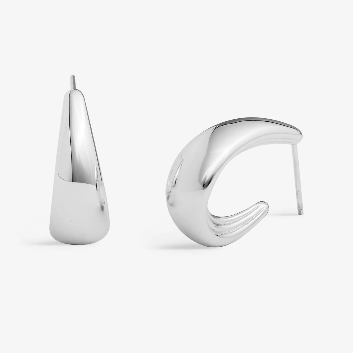 Soul Shine Tapered Hoops Silver Plated Hoop Earrings 8476 Joma Jewellery