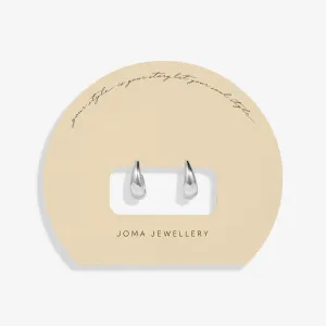 Soul Shine Tapered Hoops Silver Plated Hoop Earrings 8476 Joma Jewellery