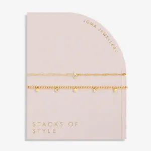 Stacks Of Style Cz Gold Set Of 2 Bracelet 6328 Joma Jewellery