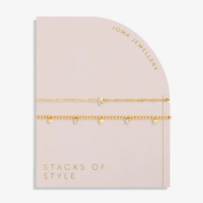 Stacks Of Style Cz Gold Set Of 2 Bracelet 6328 Joma Jewellery