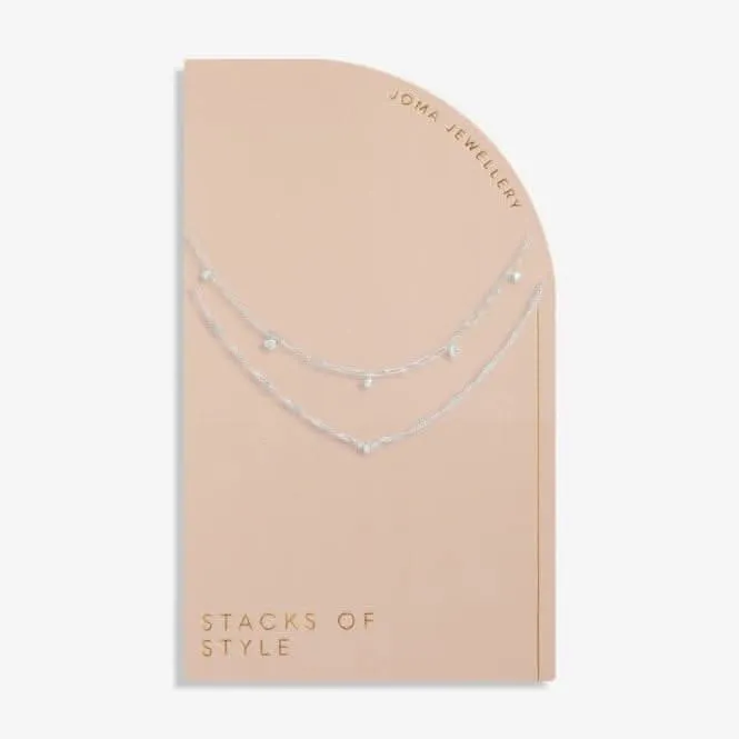Stacks Of Style Cz Silver 45Cm 40cm   5cm Necklace 6335 Joma Jewellery