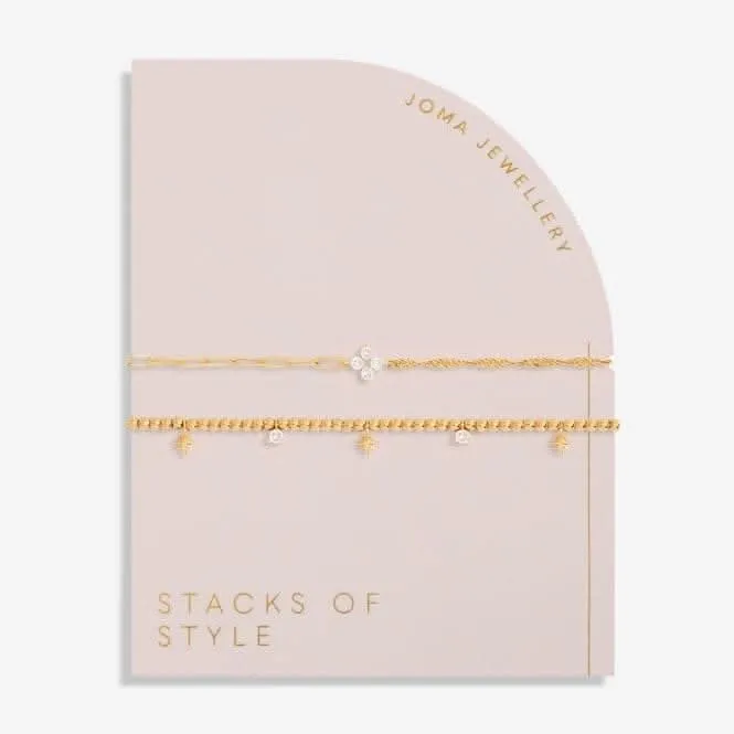 Stacks Of Style Gold Star Gold Set Of 2 Bracelet 6331 Joma Jewellery