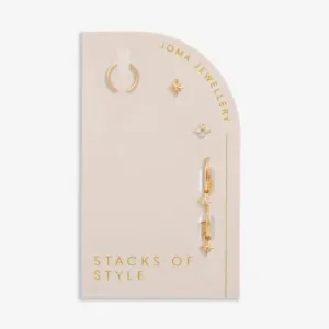 Stacks Of Style Gold Star Gold Set Of Earrings 6333 Joma Jewellery