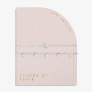 Stacks Of Style Silver Moon Silver Set Of 2 Bracelet 6337 Joma Jewellery