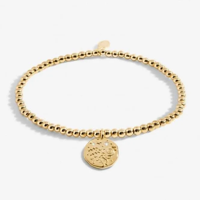 Star Sign A Little Aquarius Gold Plated 17.5cm Stretch Bracelet 6801 Joma Jewellery