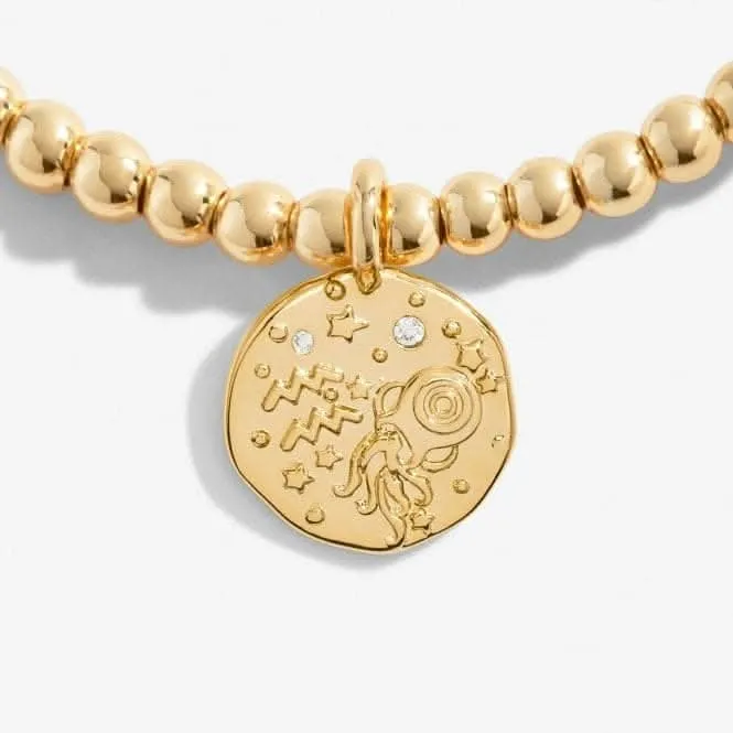 Star Sign A Little Aquarius Gold Plated 17.5cm Stretch Bracelet 6801 Joma Jewellery