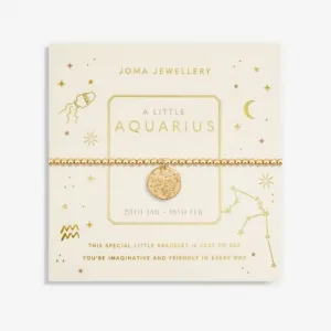 Star Sign A Little Aquarius Gold Plated 17.5cm Stretch Bracelet 6801 Joma Jewellery