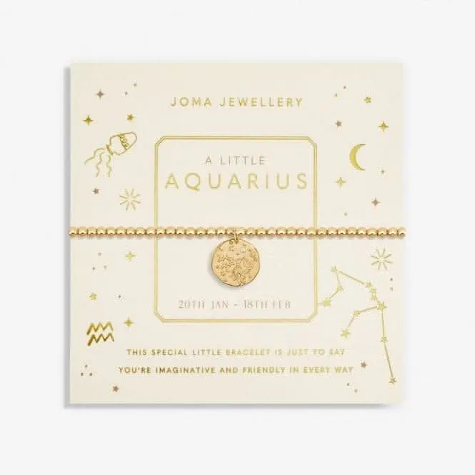 Star Sign A Little Aquarius Gold Plated 17.5cm Stretch Bracelet 6801 Joma Jewellery