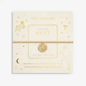 Star Sign A Little Aries Gold Plated 17.5cm Stretch Bracelet 6803 Joma Jewellery