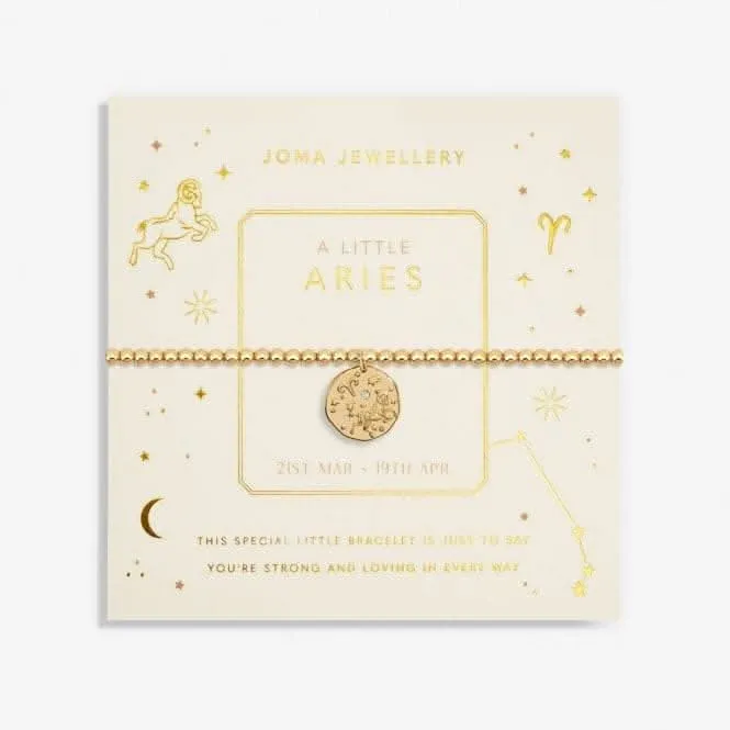 Star Sign A Little Aries Gold Plated 17.5cm Stretch Bracelet 6803 Joma Jewellery