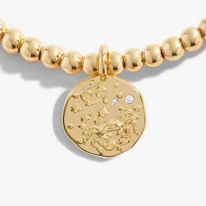 Star Sign A Little Cancer Gold Plated 17.5cm Stretch Bracelet 6805 Joma Jewellery