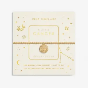 Star Sign A Little Cancer Gold Plated 17.5cm Stretch Bracelet 6805 Joma Jewellery