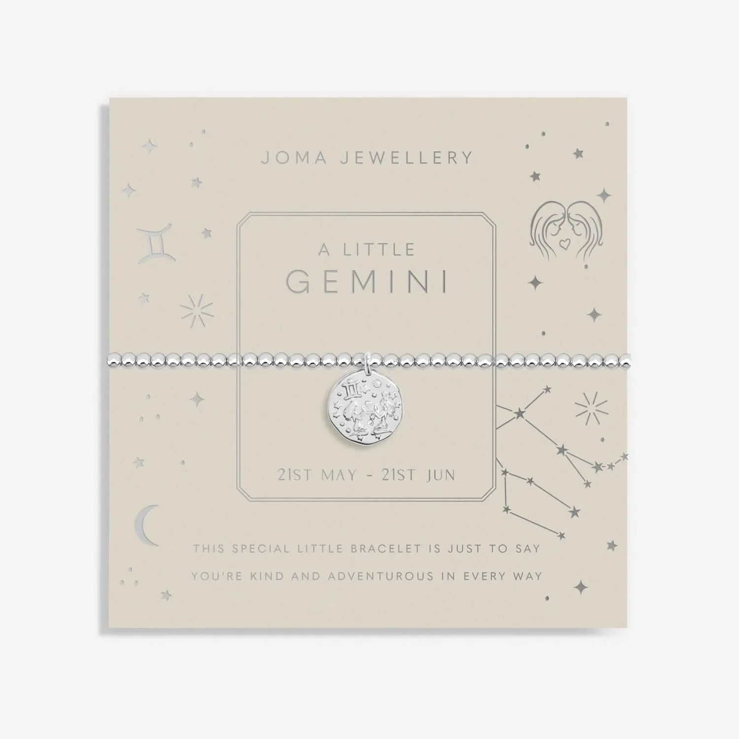 Star Sign A Little Gemini Silver Plated Bracelet 7435 Joma Jewellery