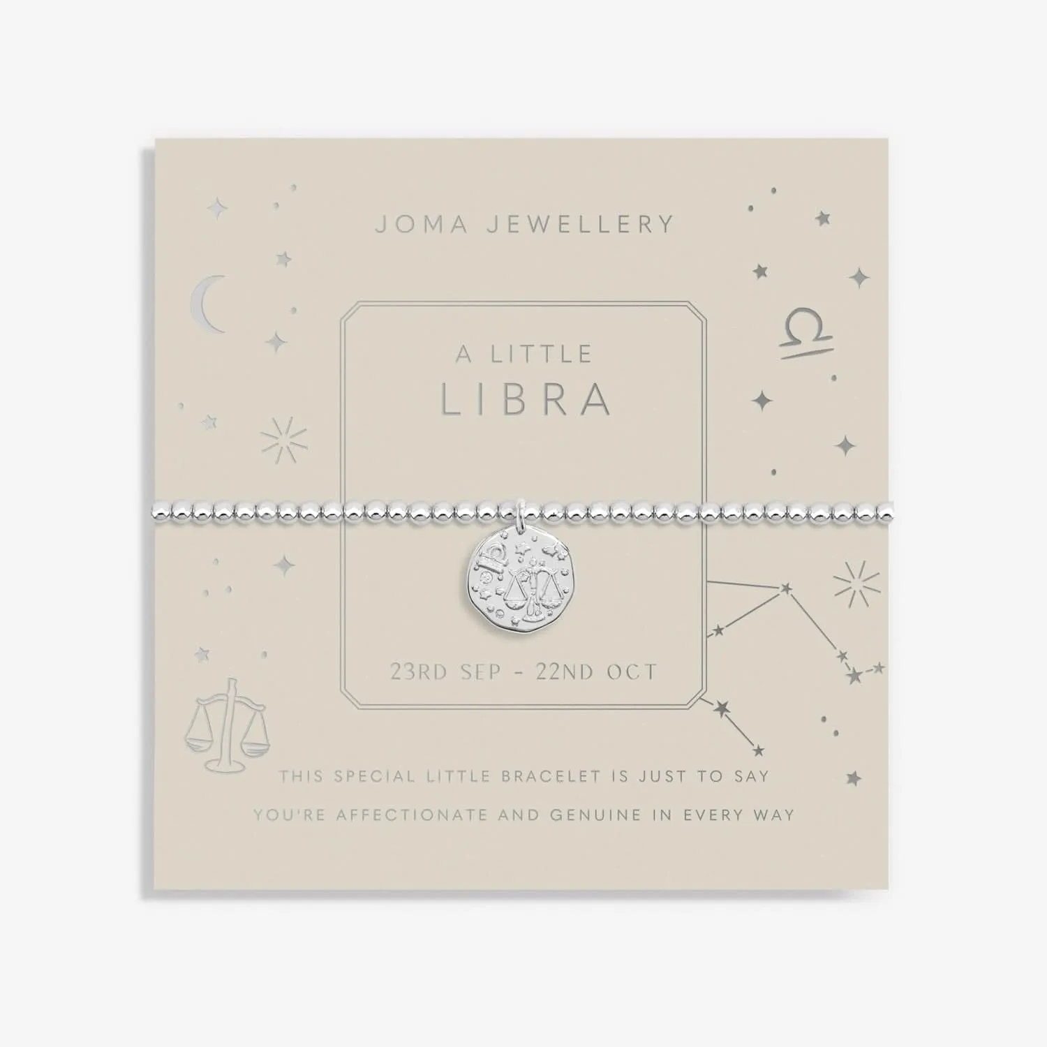 Star Sign A Little Libra Silver Plated Bracelet 7438 Joma Jewellery