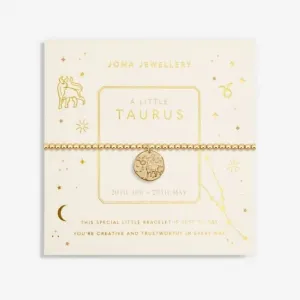Star Sign A Little Taurus Gold Plated 17.5cm Stretch Bracelet 6804 Joma Jewellery