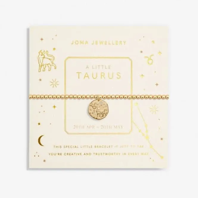 Star Sign A Little Taurus Gold Plated 17.5cm Stretch Bracelet 6804 Joma Jewellery