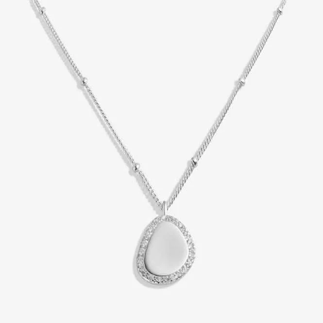 Sterling Silver Amazing Auntie Pebble Pave 46cm   5cm Necklace JJS0016 Joma Jewellery