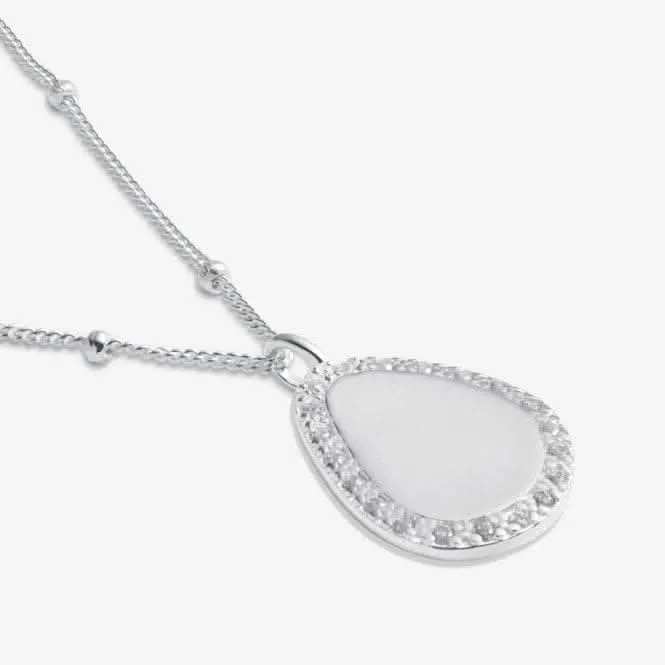 Sterling Silver Amazing Auntie Pebble Pave 46cm   5cm Necklace JJS0016 Joma Jewellery