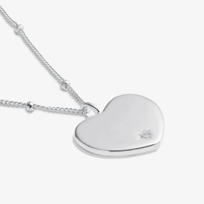 Sterling Silver Beautiful Friend Heart Zirconia 46cm   5cm Necklace JJS0018 Joma Jewellery