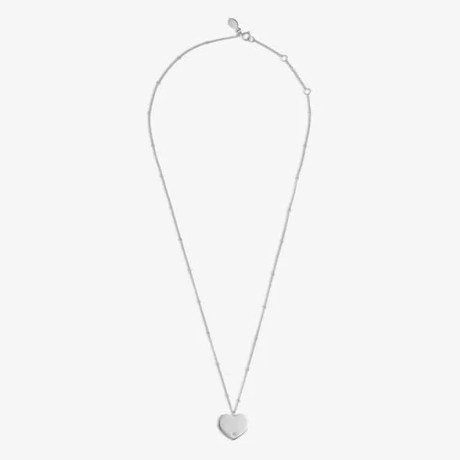 Sterling Silver Beautiful Friend Heart Zirconia 46cm   5cm Necklace JJS0018 Joma Jewellery