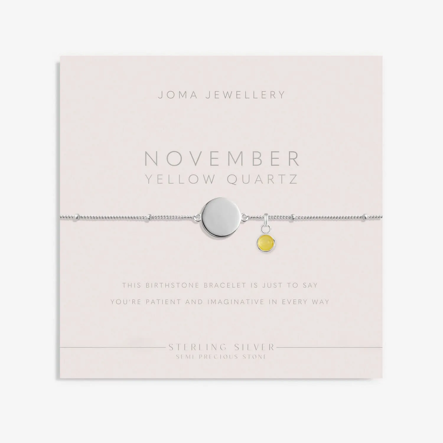 Sterling Silver Birthstone A Little November Bracelet JJS0092 Joma Jewellery