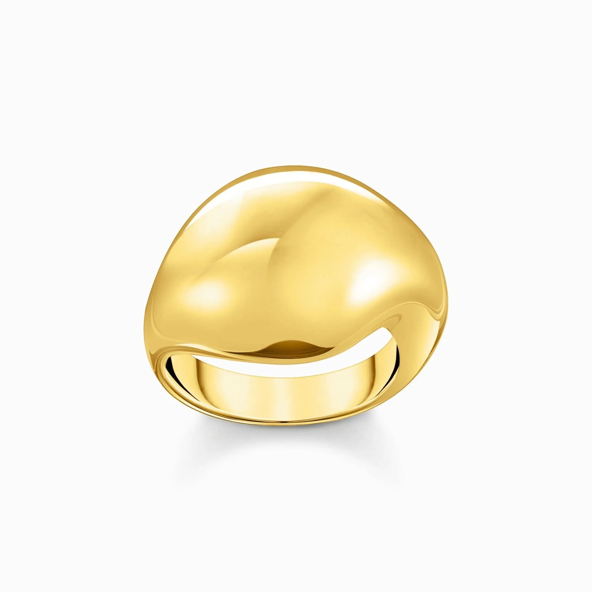 Sterling Silver Bold Elegance Gold Plated Organic Drop Shaped Ring TR2470-413-39 Thomas Sabo Rings