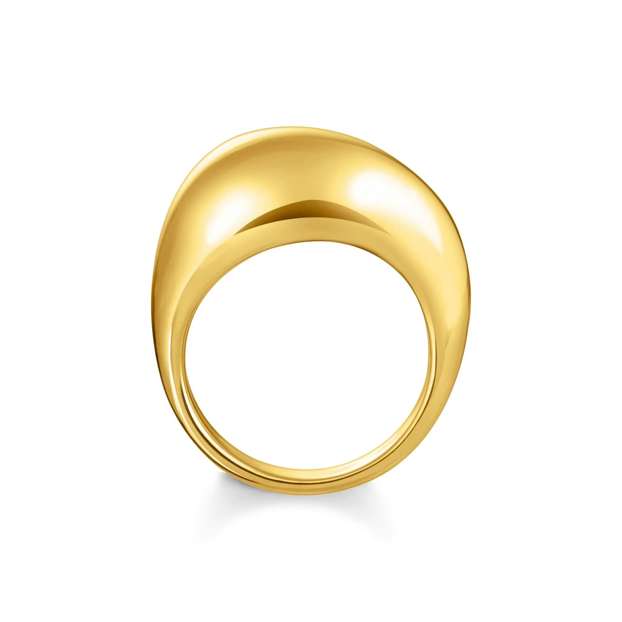 Sterling Silver Bold Elegance Gold Plated Organic Drop Shaped Ring TR2470-413-39 Thomas Sabo Rings