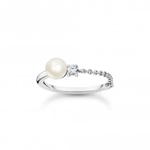 Sterling Silver Delicate Pearl Ring TR2369-167-14 Thomas Sabo Rings