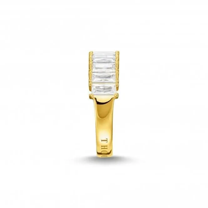 Sterling Silver Gold Plated White Pavé Stones Ring TR2366-414-14 Thomas Sabo Rings