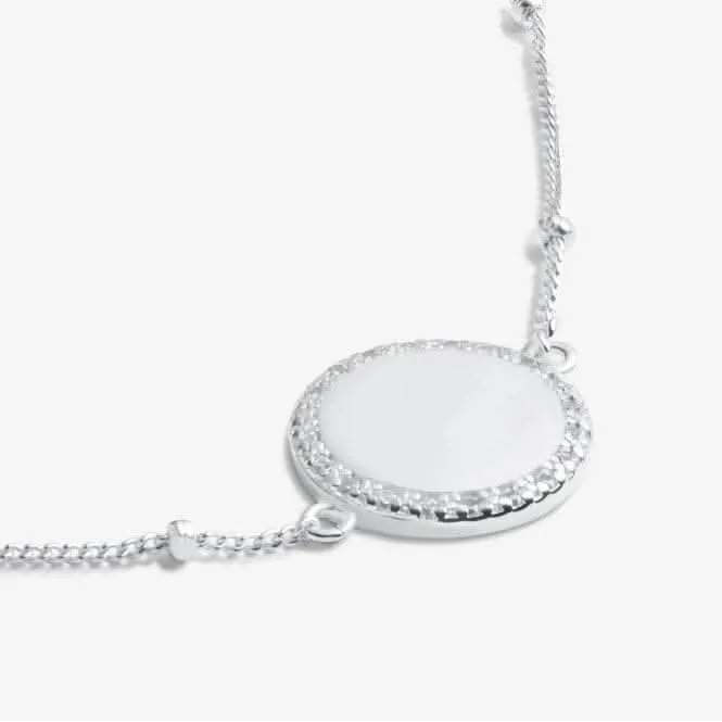 Sterling Silver Happy 40th Birthday Disc Pave 16cm   3cm Bracelet JJS0012 Joma Jewellery