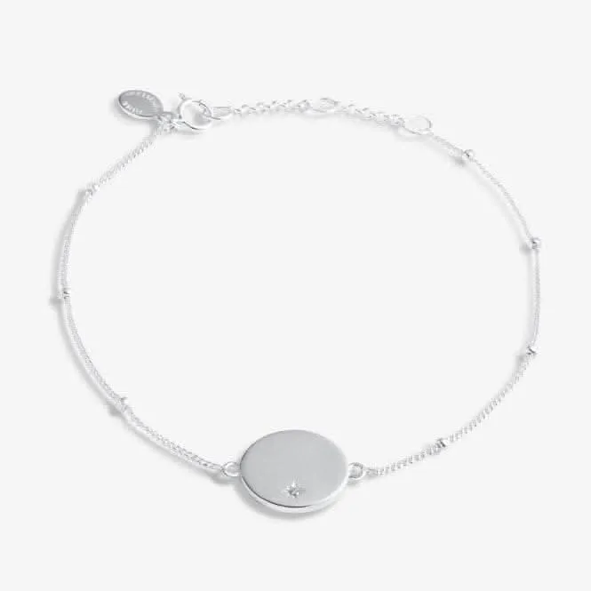 Sterling Silver Happy Birthday Disc Zirconia 16cm   3cm Bracelet JJS0001 Joma Jewellery