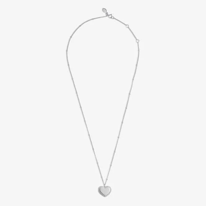 Sterling Silver I Love You Heart Pave 46cm   5cm Necklace JJS0014 Joma Jewellery